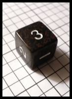Dice : Dice - 6D - Brown and Black Granite with White Numerals - Ebay Apr 2010